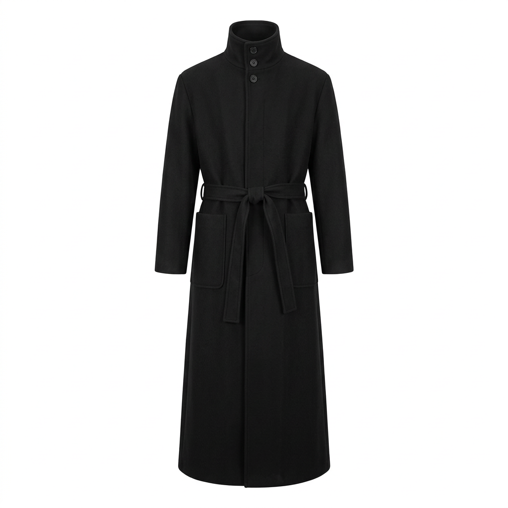 HIGH COLLAR MINIMAL LONG COAT